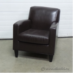 IKEA Jappling Brown Leather Armchair Reception Chair